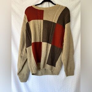 Liberty Sweaters Oversized Crew Neck Patchwork Pullover